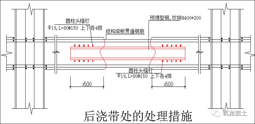 为保证梁板柱的刚性及力的连续传递要求对于原设计的混凝土温度后浇带