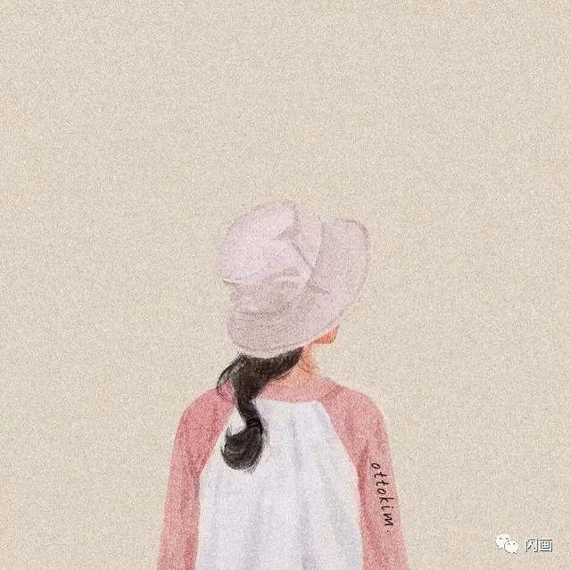 今天分享的手绘作品 每张都是文艺风少女背影 非常很适合保存当头像