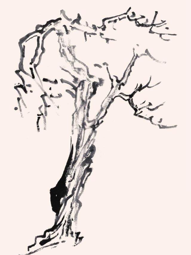 零基础国画教程:分步骤图解教你画3种常见树画法,简单