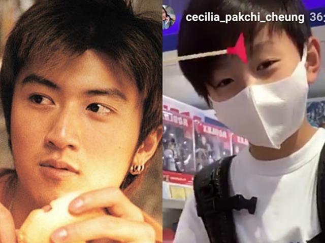 『脑袋』开心地拍小Q脑袋显幼稚，像个没长大的孩子张柏芝带儿子录视频