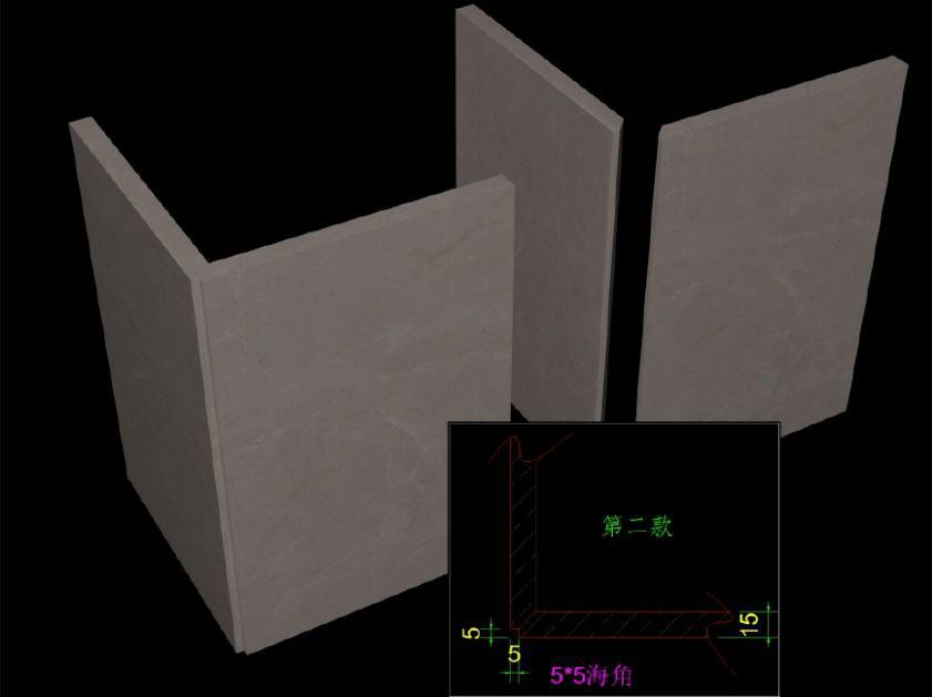 45°拼角 45°拼角在我们做石材收口时是最常用的,施工时要注意稍有