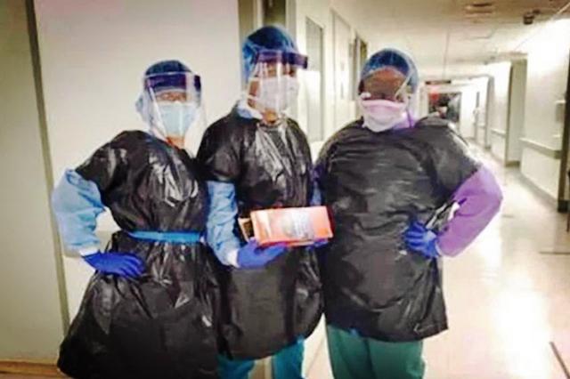 美国防护物资缺口巨大！护士拿垃圾袋当防护服