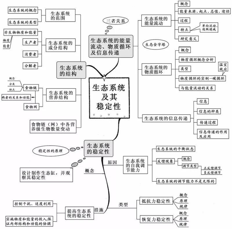 学霸整理20张初中生物思维导图最全版本