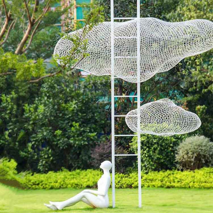 不锈钢云朵造型雕塑铁艺镂空雕塑摆件合肥追风雕塑