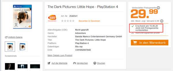 德国零售商上架《黑暗影集：希望渺茫》6月15日发售