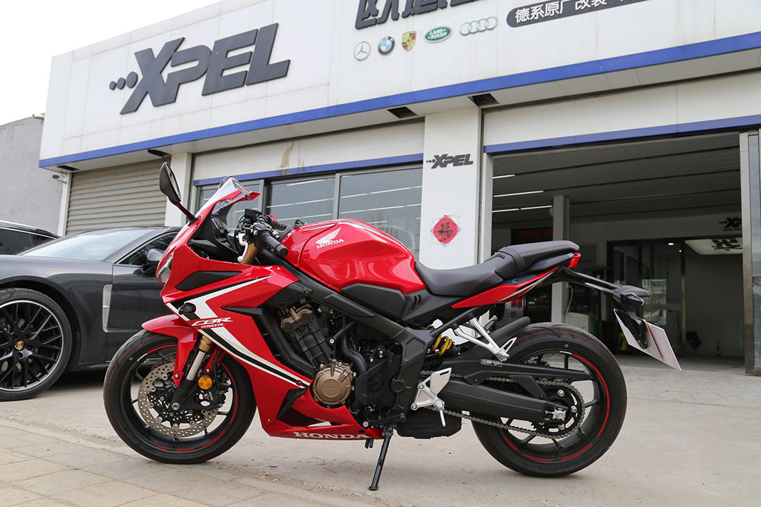 竞赛红2019款本田摩托cbr650r全车装贴xpel 隐形车衣