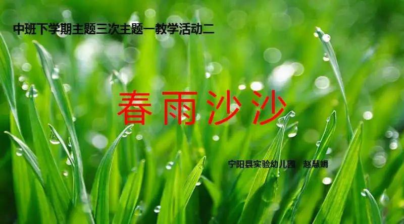 《春雨沙沙》—宁阳县实验幼儿园 赵慧娟