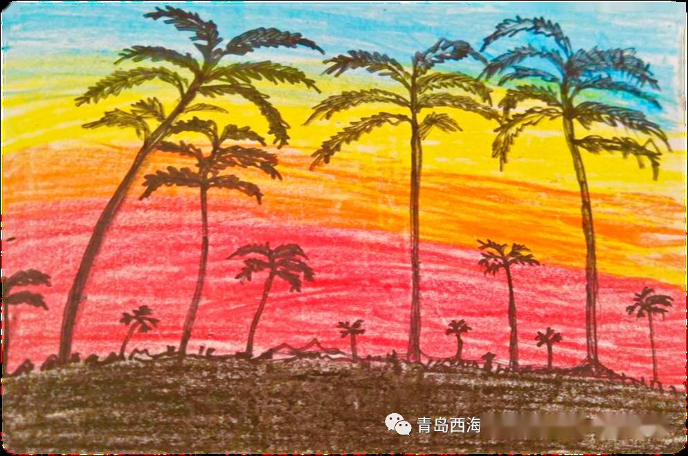 "童画美工课"05期:油画棒风景《春日小景》|齐鲁实小云课堂