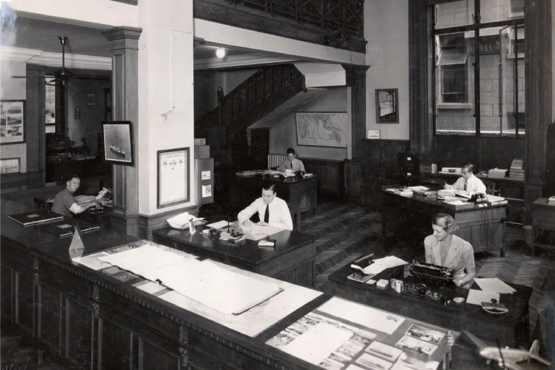 洋行内部办公场景历史照片