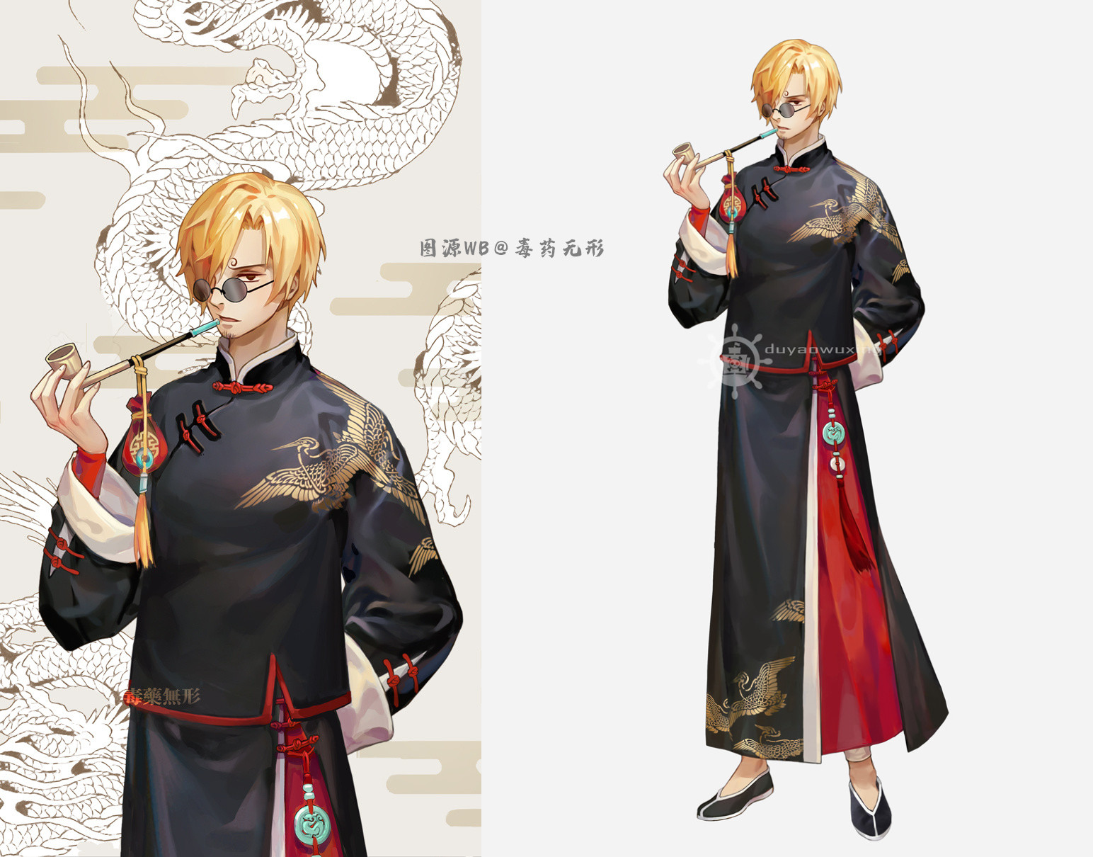 原创国风扮相海贼王别具风情纨绔公子哥艾斯迷倒你们没问题