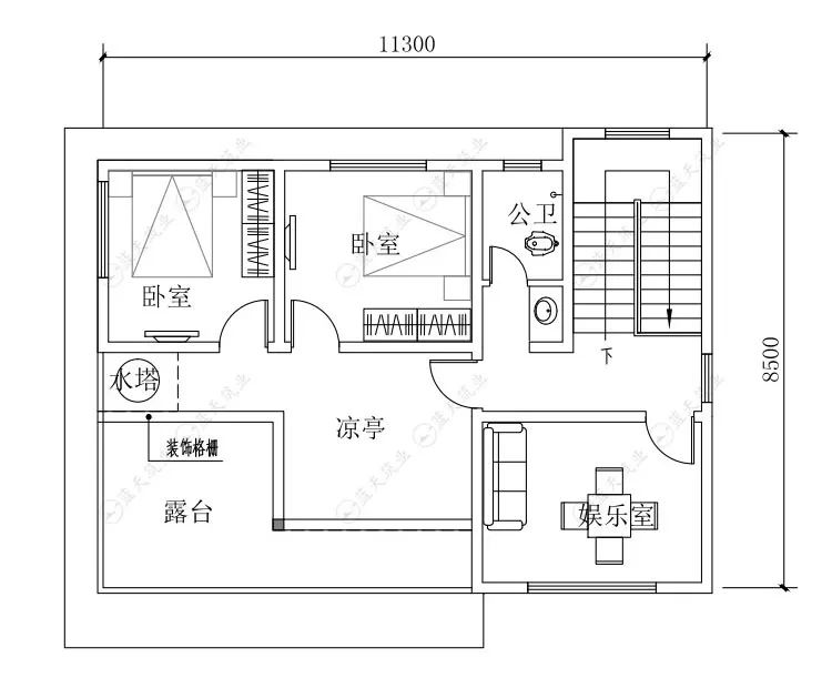 113米x85米的新建现代农村自建房设计图