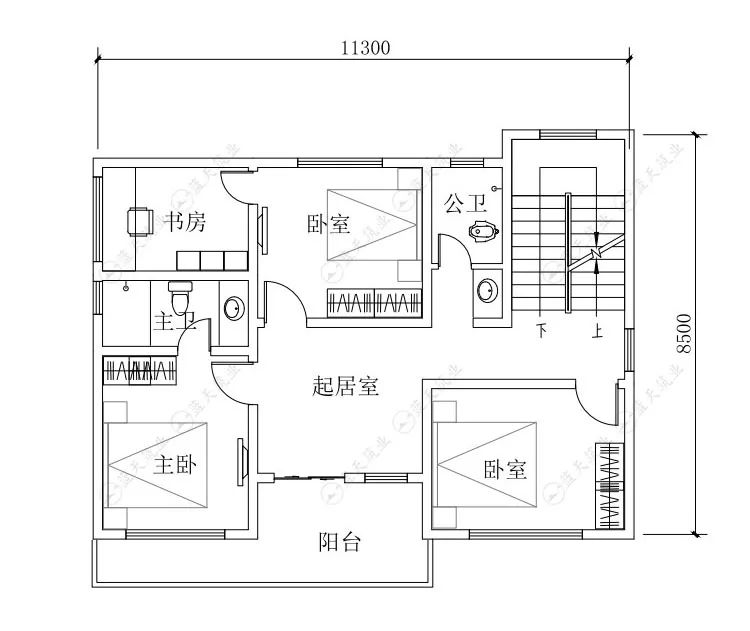 113米x85米的新建现代农村自建房设计图