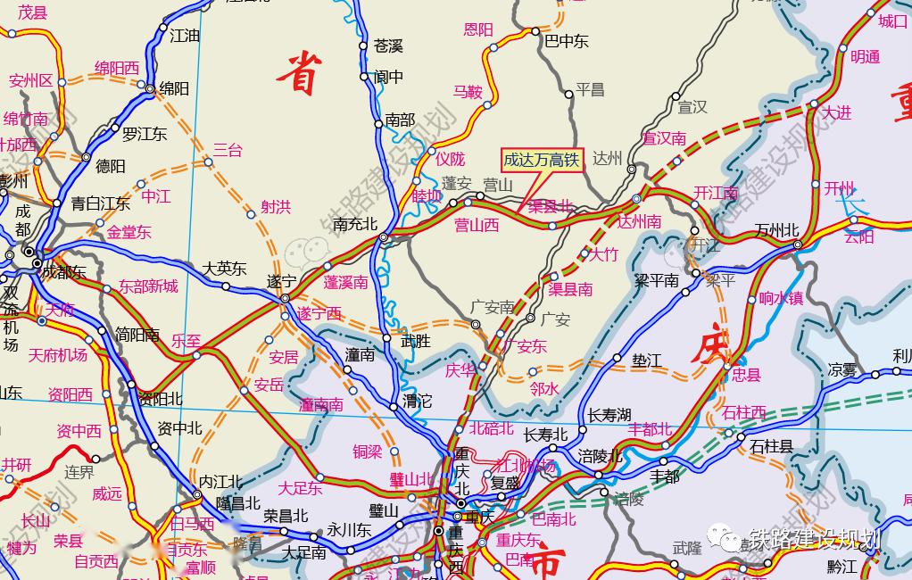 成达万高铁各车站建筑规模初定营山西站2台4线