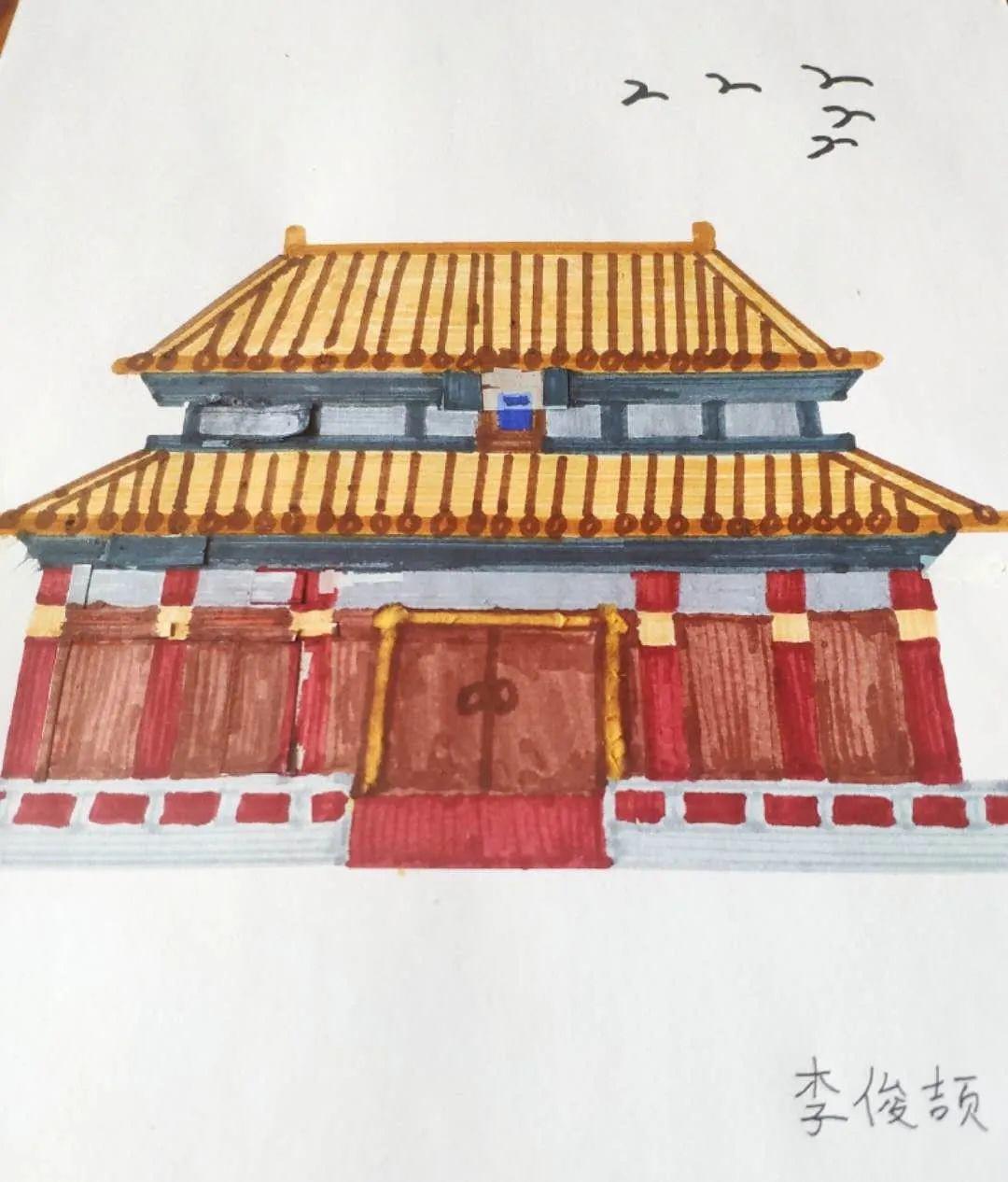 作品二年级学生绘画作品一年级学生绘画作品看了孩子们画的故宫建筑