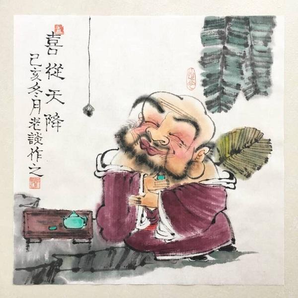 水墨漫画家笔下洋溢的喜庆祝福旋律——谈洪波的吉祥画作_中国