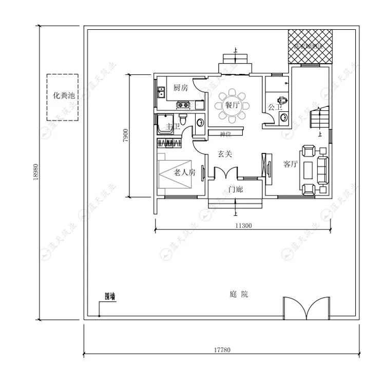 113米x85米的新建现代农村自建房设计图