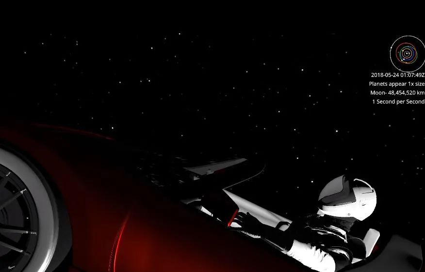 在太空飞了25个月!这辆跑车或会与火星相撞时间锁定10月4日