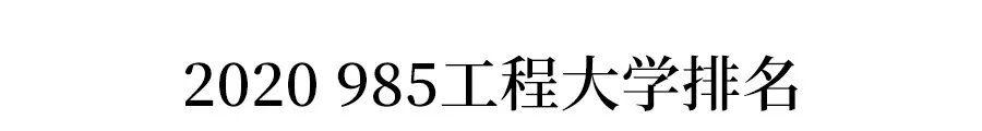 『中国』送!2020重点大学(985/211/双一流)排名发布!