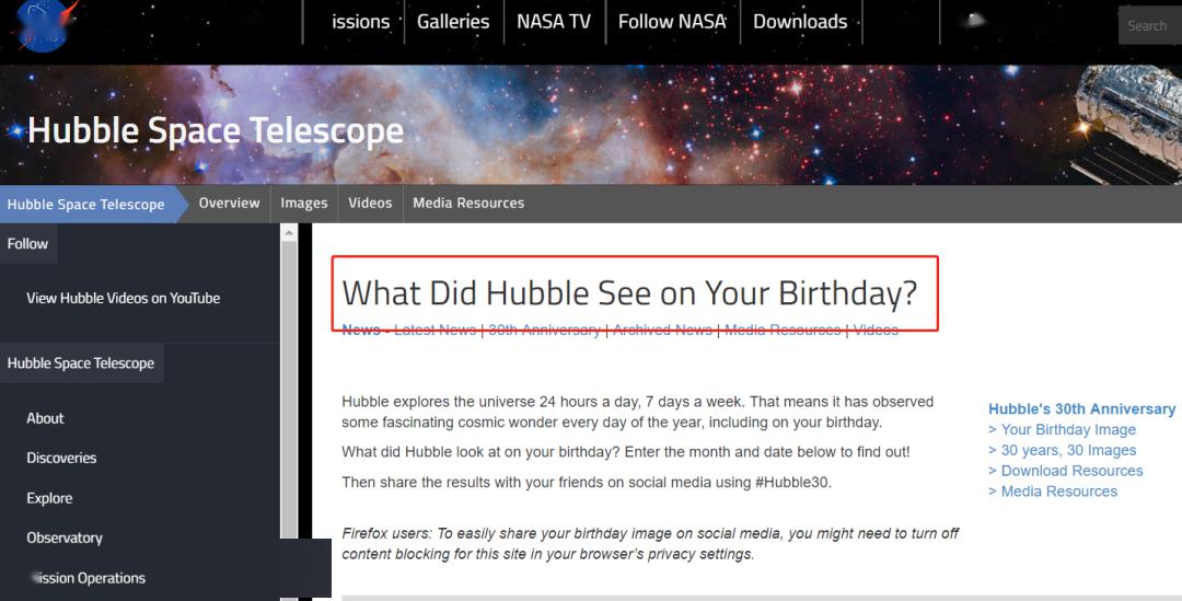 “你生日那天的宇宙长什么样？”8亿网友挤爆NASA：漫天星辰以赠你，也太浪漫了吧！_哈勃