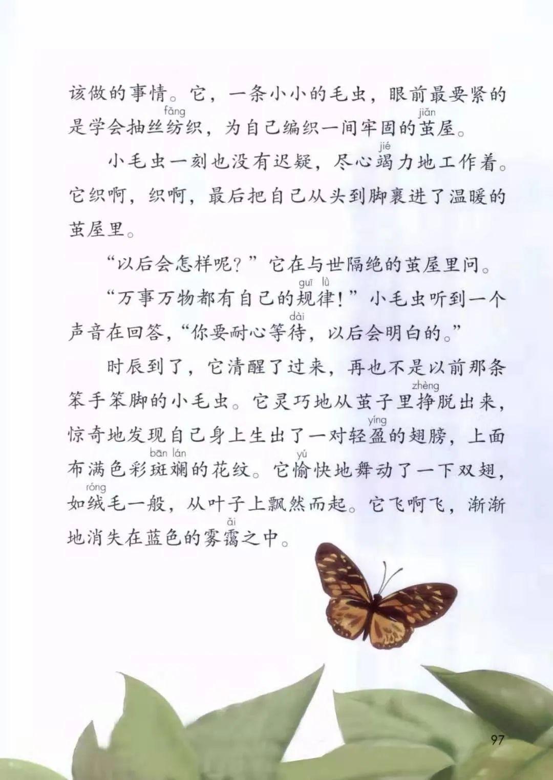 【停课不停学】每课导学(二年级下册课文22《小毛虫》