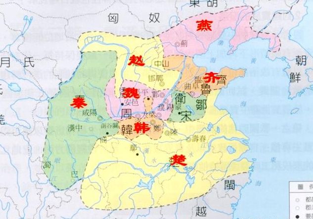 赫然在目,再打开战国时期的历史版图,晋国不见了,在原来晋国疆域内代