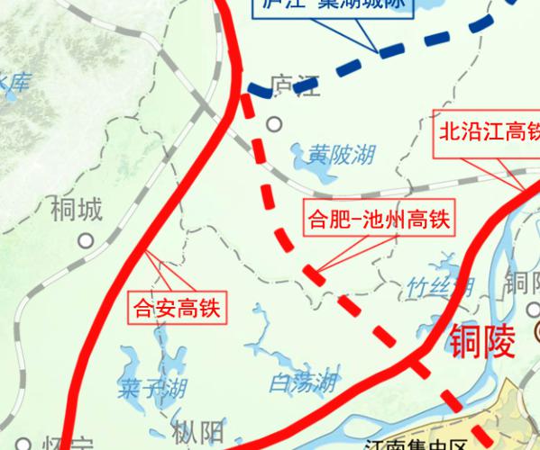 主要组成部分包括  合安高铁合肥至庐江西站区间(已基本建成),  庐江