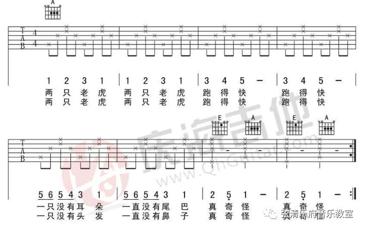 两只老虎简谱吉他视频_两只老虎吉他简谱(2)