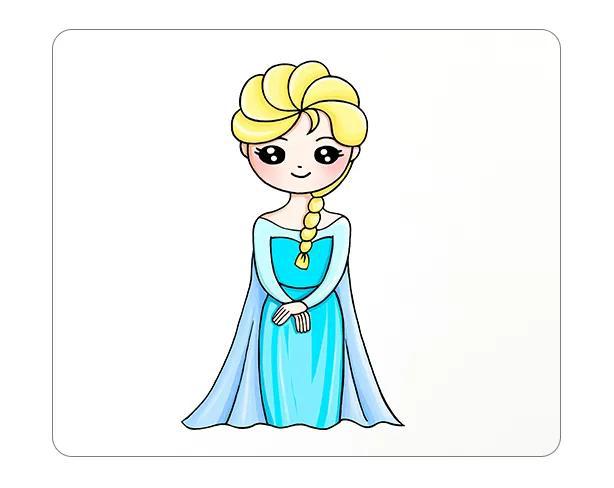 如何画美丽的艾莎公主,为孩子收藏吧【视频 图文教程】