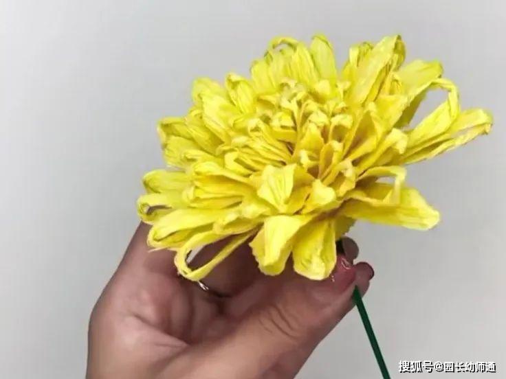幼儿清明节主题手工折枝菊花寄思念