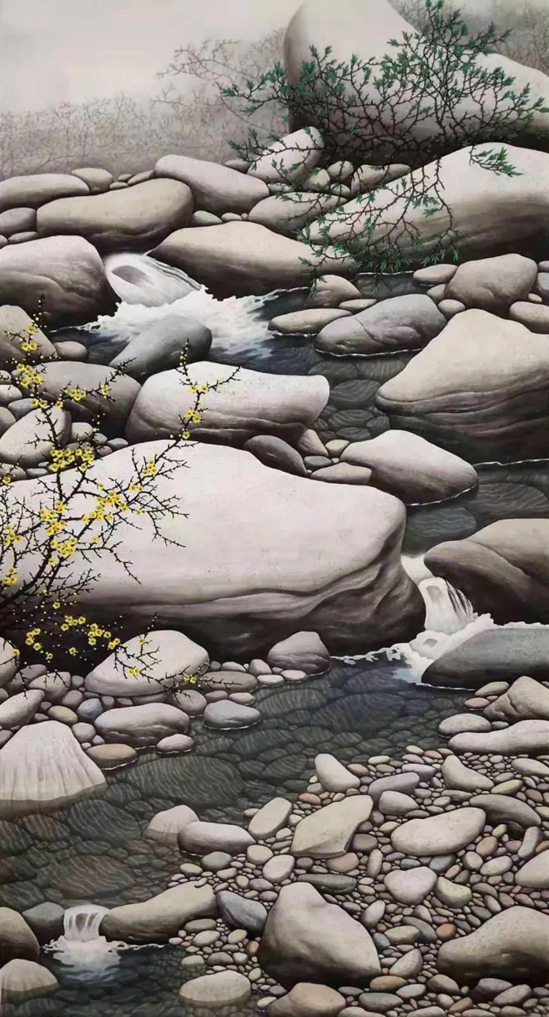 上课日期:4月5日,4月12日,4月19日 课程内容:工笔山石的画法,水的