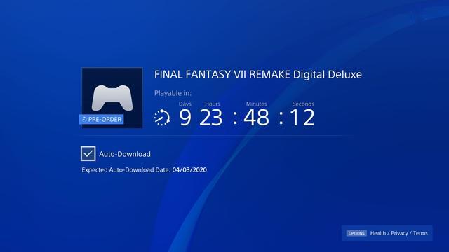 《最终幻想7：重制版》预载提前至4月3日数字版或提前发售？