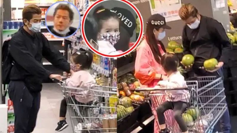 55岁郭富城带妻女逛超市，拣瓜买菜一人全包，网