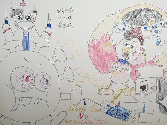 作品说明  这是以医生战新冠病毒为题材,采用画画 拼贴的形式完成的