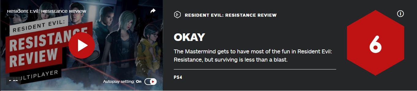 《生化危机：抵抗计划》IGN6分：幸存者游戏体验不佳