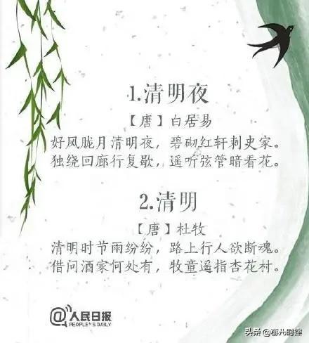 诗情画意人民日报集锦经典清明古诗词二十首值得收藏