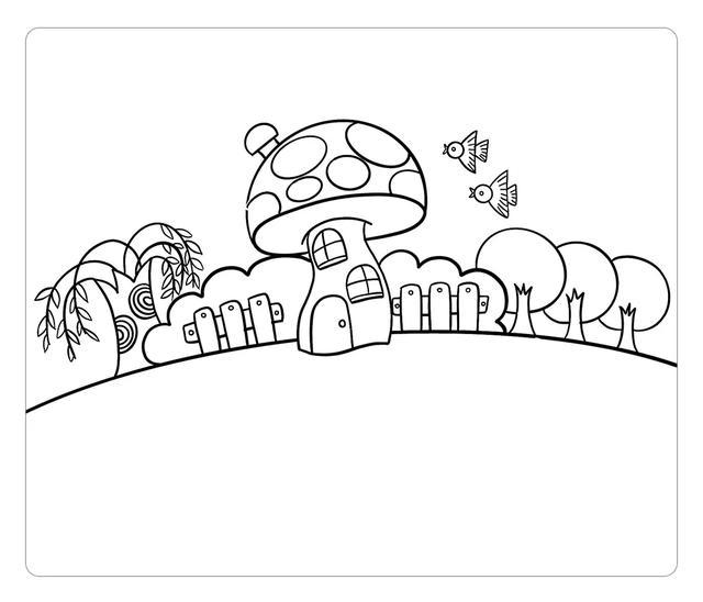 春天的风景,美丽的蘑菇屋简笔画【图文 视频教程】