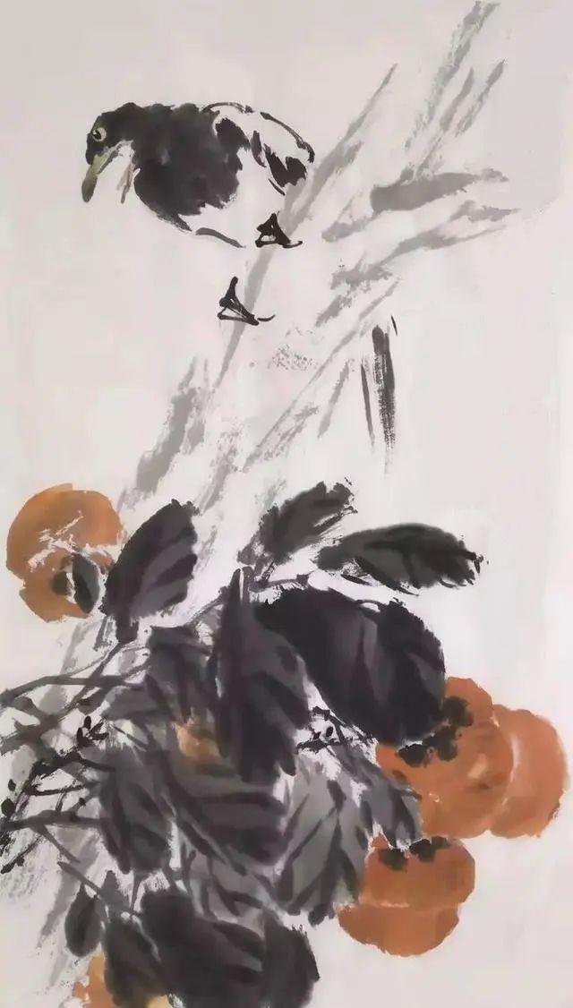 写意《喜鹊登枝》绘画教程