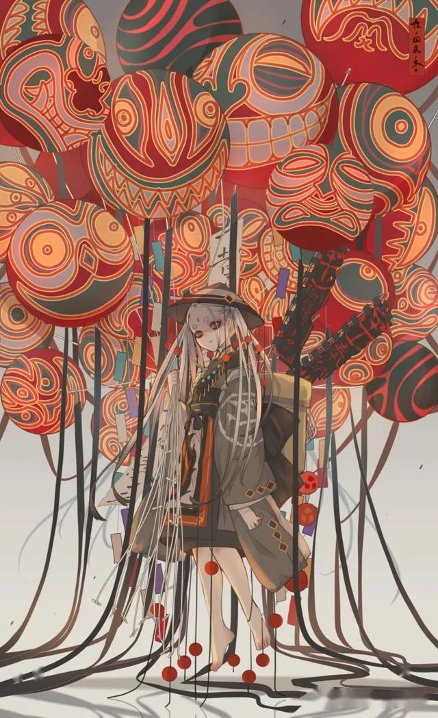 使得整体氛围充满了诡异肃穆,充斥着妖娆绝美的吊诡,创造古风古韵的