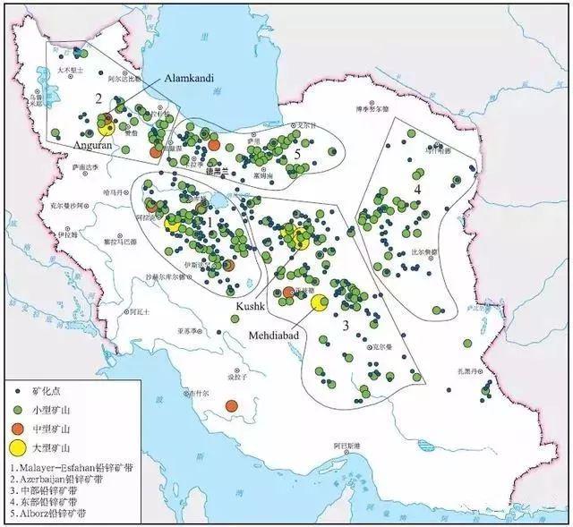 伊朗铅锌矿分布图