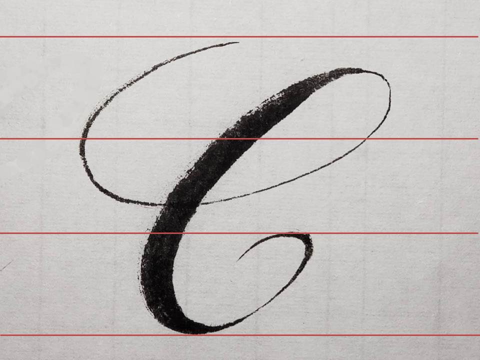 (三十)【国际体】毛笔英文书法(圆体)大写字母圆弧的写法