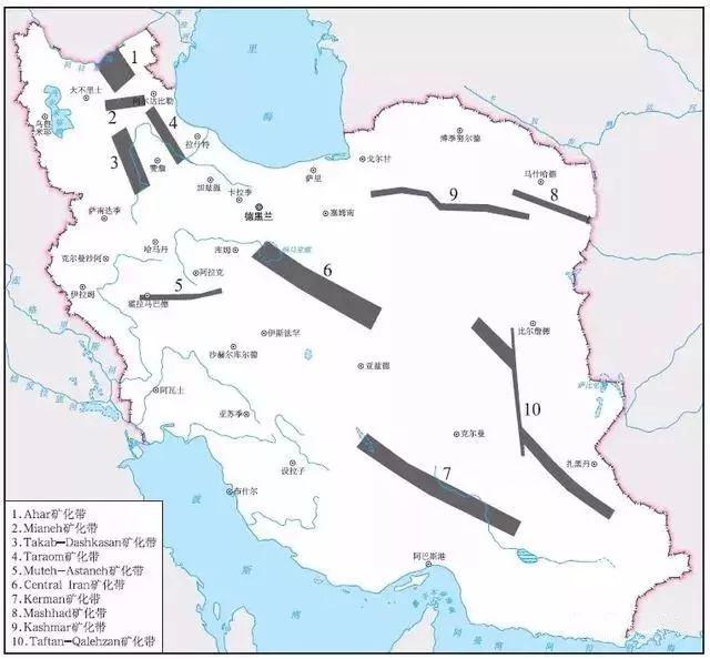 伊朗金矿分布图资料来源:中国地质调查局全球矿产资源信息系统,2017