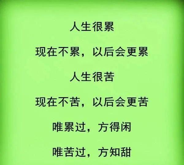 人很苦也很累不苦不累不叫人生句句说到心窝里