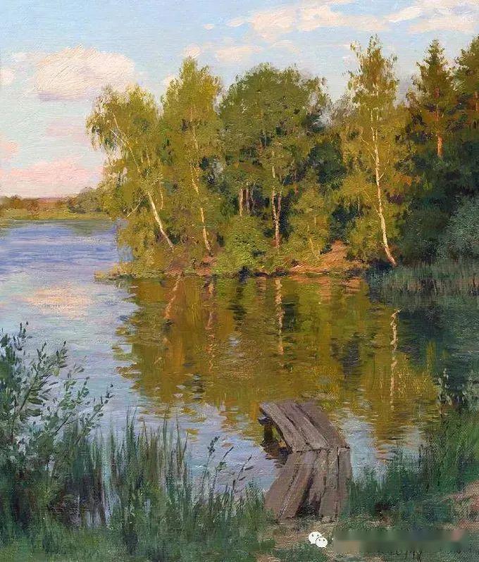 俄罗斯画家布鲁西洛夫风景油画作品,如诗如画,美极了
