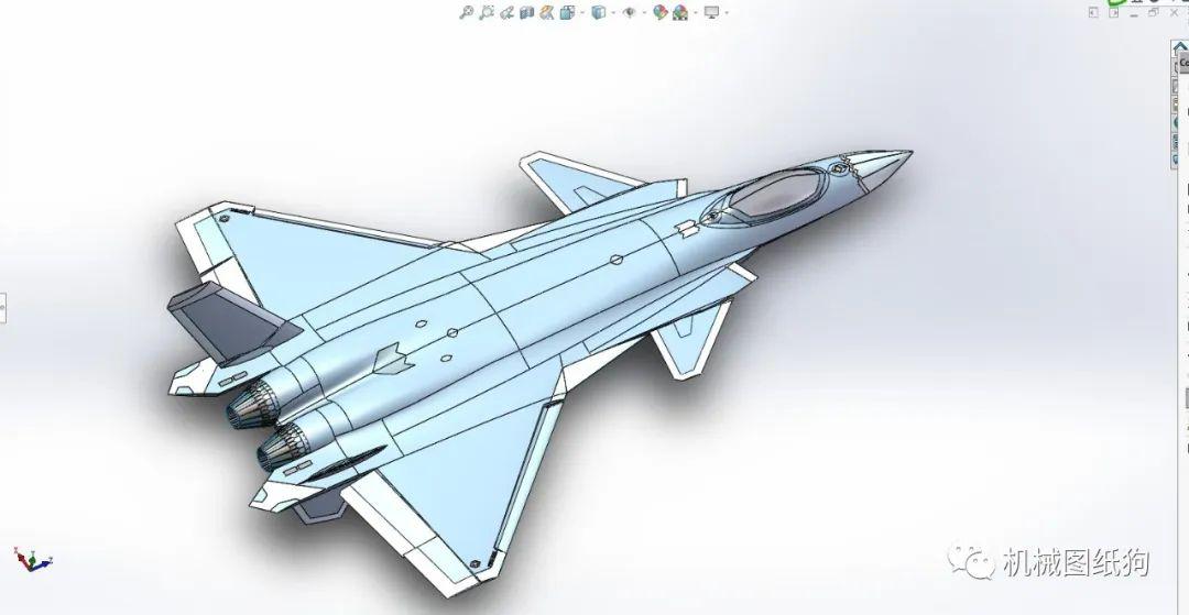 【飞行模型】j20歼20隐形战斗机模型3d图纸 solidworks设计