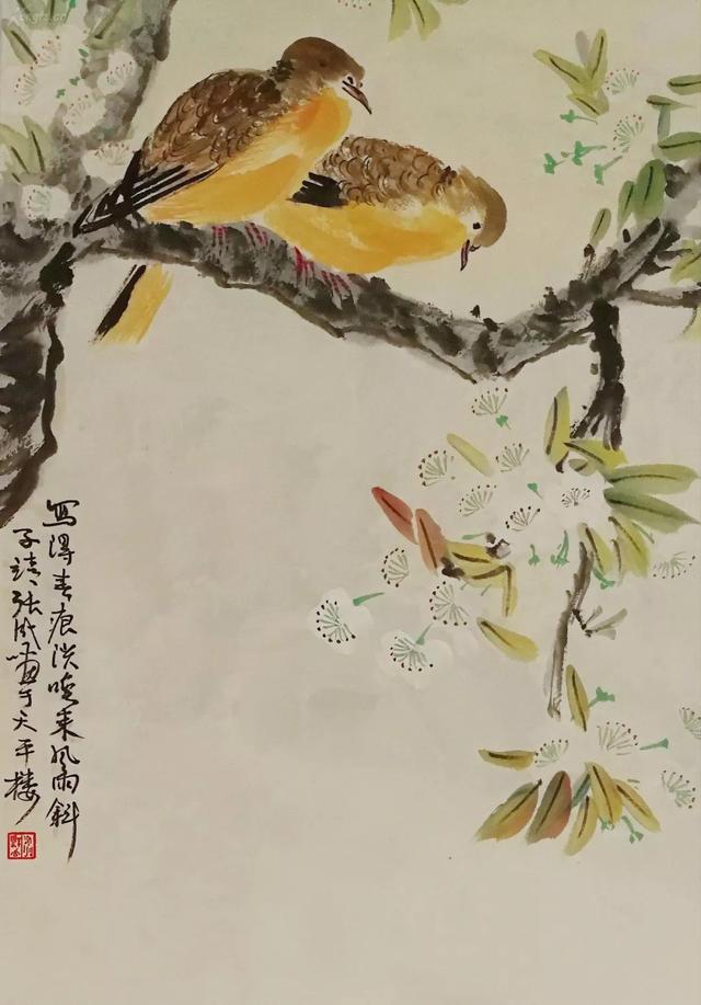 张守成的花鸟画，设色典雅，韵味十足 