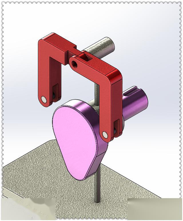 用solidworks画一个凸轮运动机构,此图有些类似于气门结构