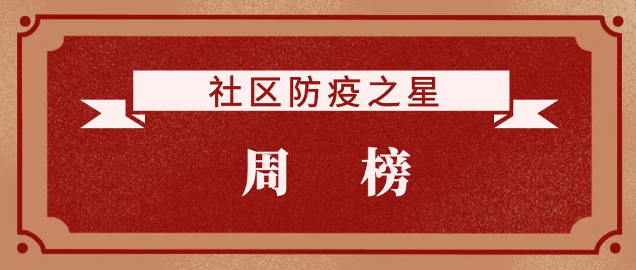 社区防疫之星4月第1周这场战疫我们应为社区工作者点个赞