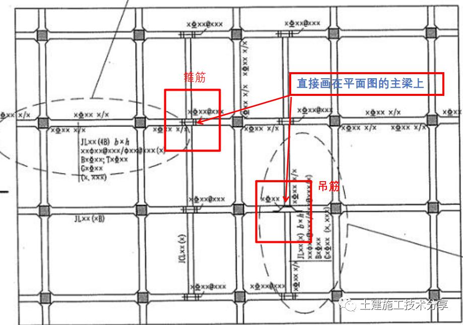 1)附加钢筋的需要就是因为在主次梁交接处,次梁削弱了主梁,所以就需要