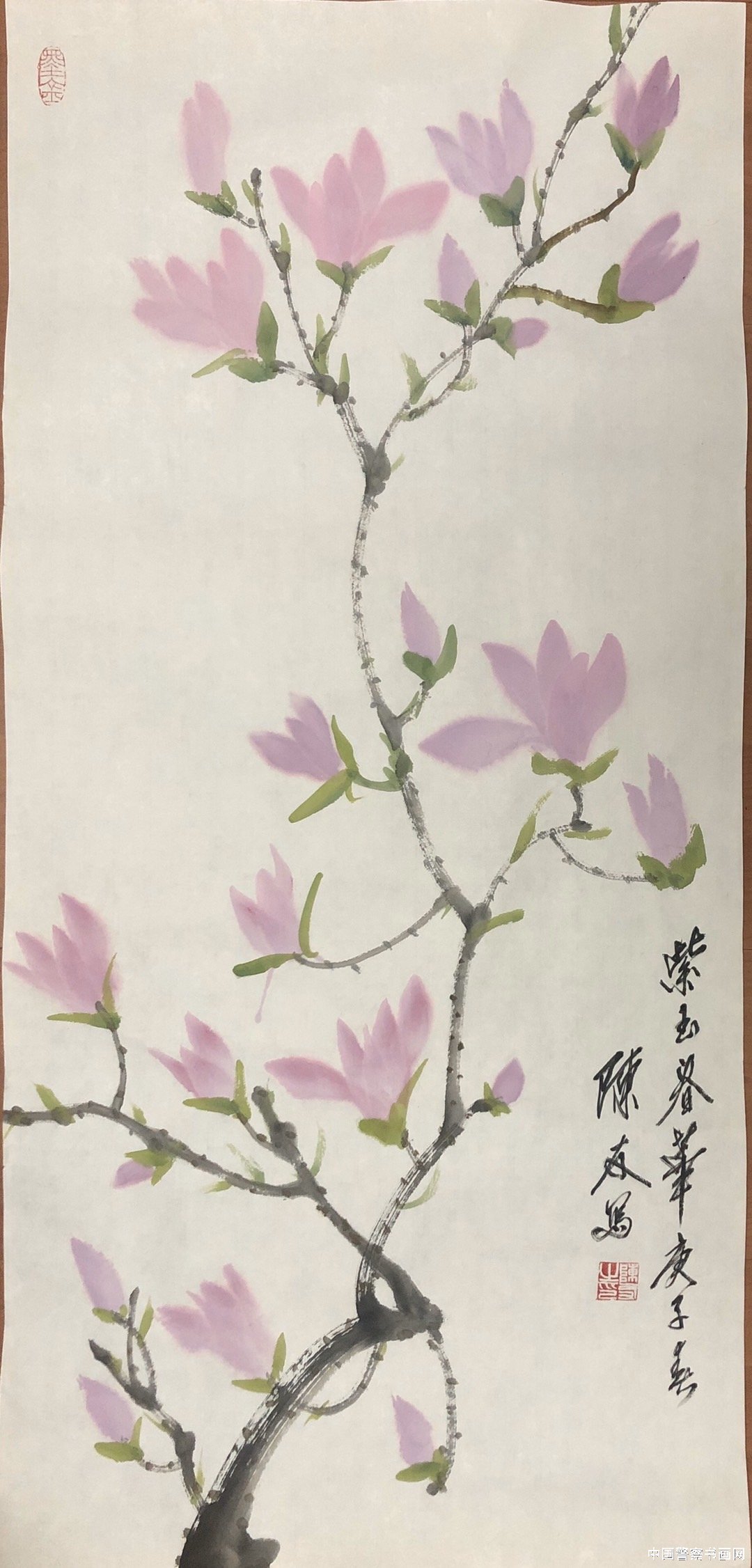 冰清玉洁庚子春全国公安美协副主席陈友写意玉兰欣赏