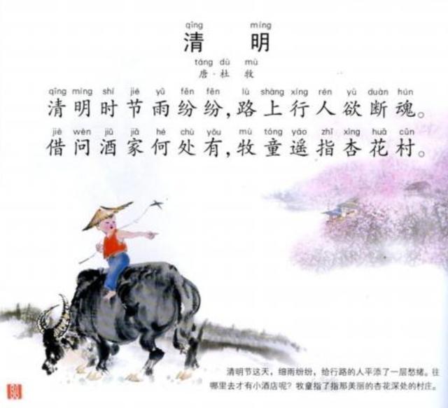 清明时节雨纷纷简笔画